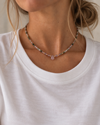 Collier Pierres Olympe Acier PVD