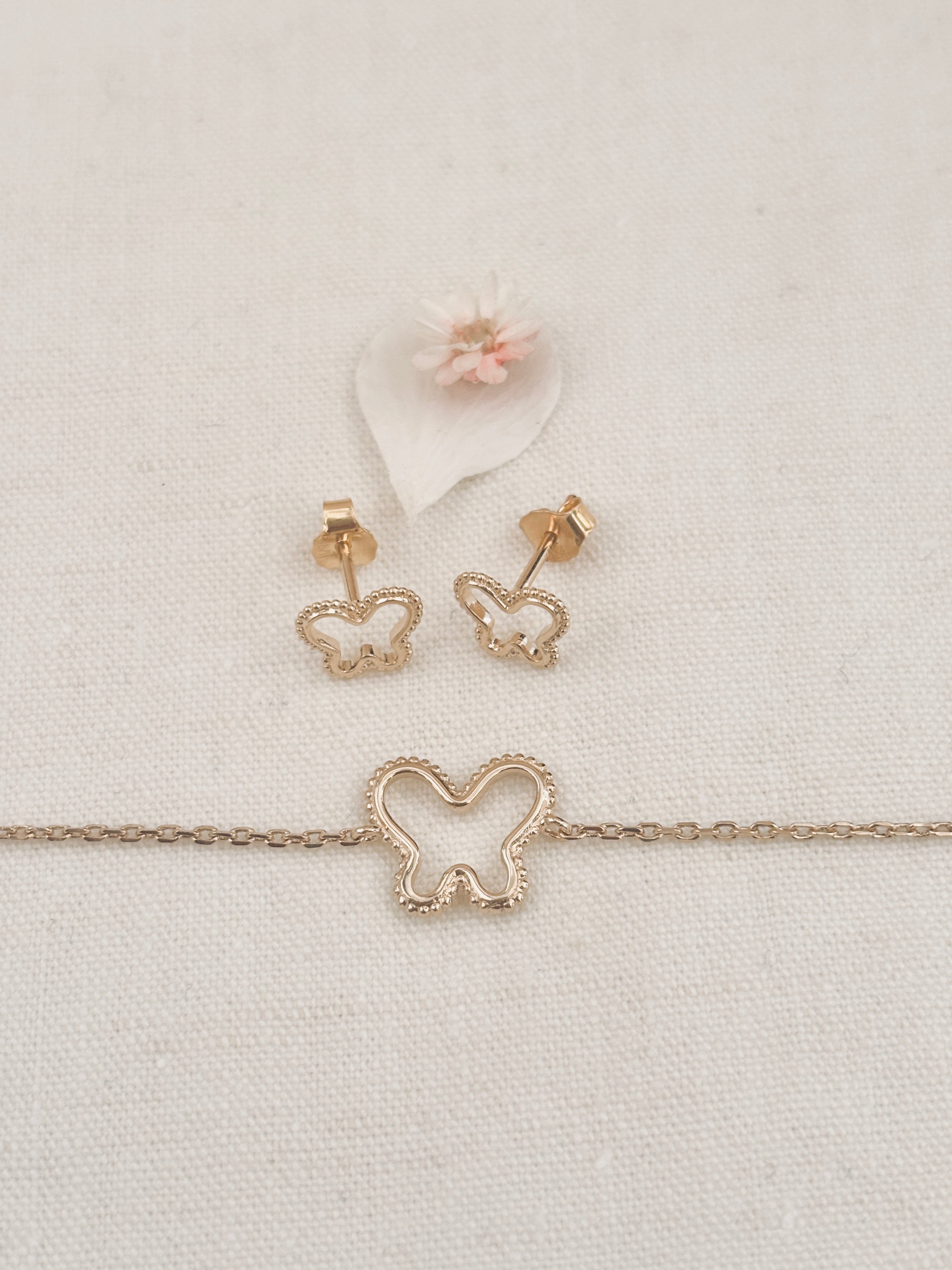 Bracelet Papillon Ajouré Suzon Plaqué Or