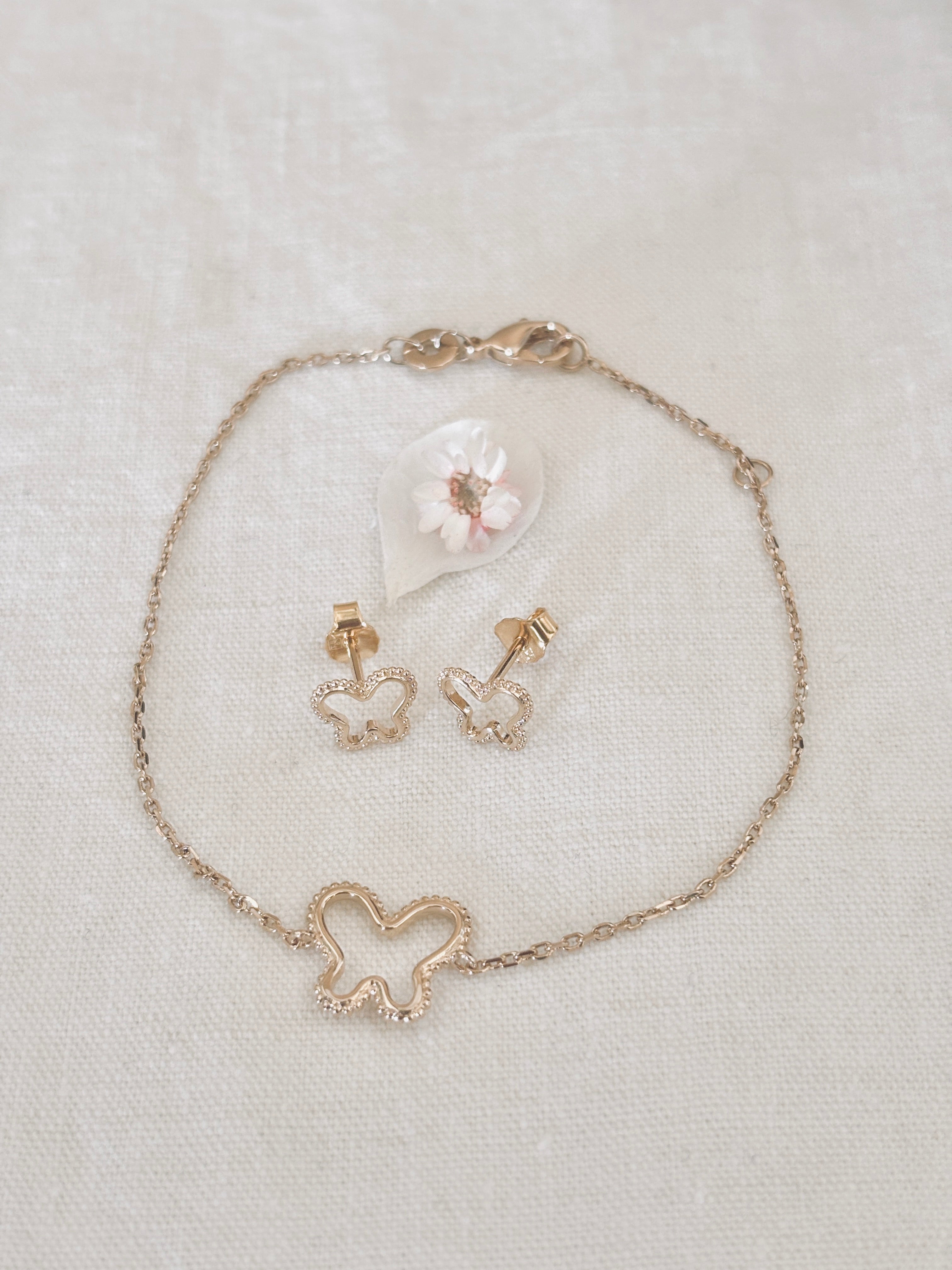 Bracelet Papillon Ajouré Suzon Plaqué Or