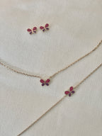 Bracelet Papillon Rose Ninon Plaqué Or