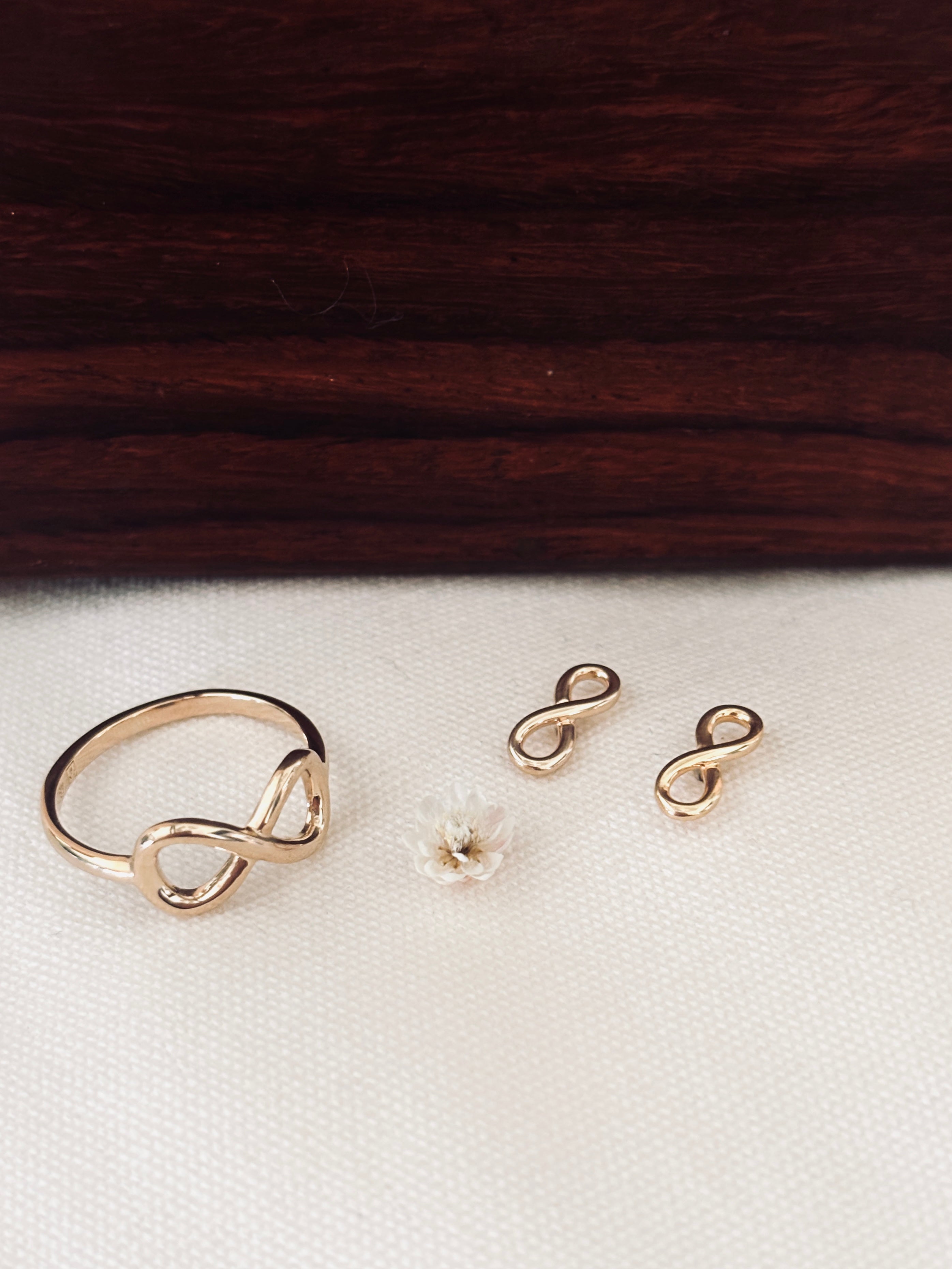 Boucles d'Oreilles Puces Infini Callie Plaqué Or