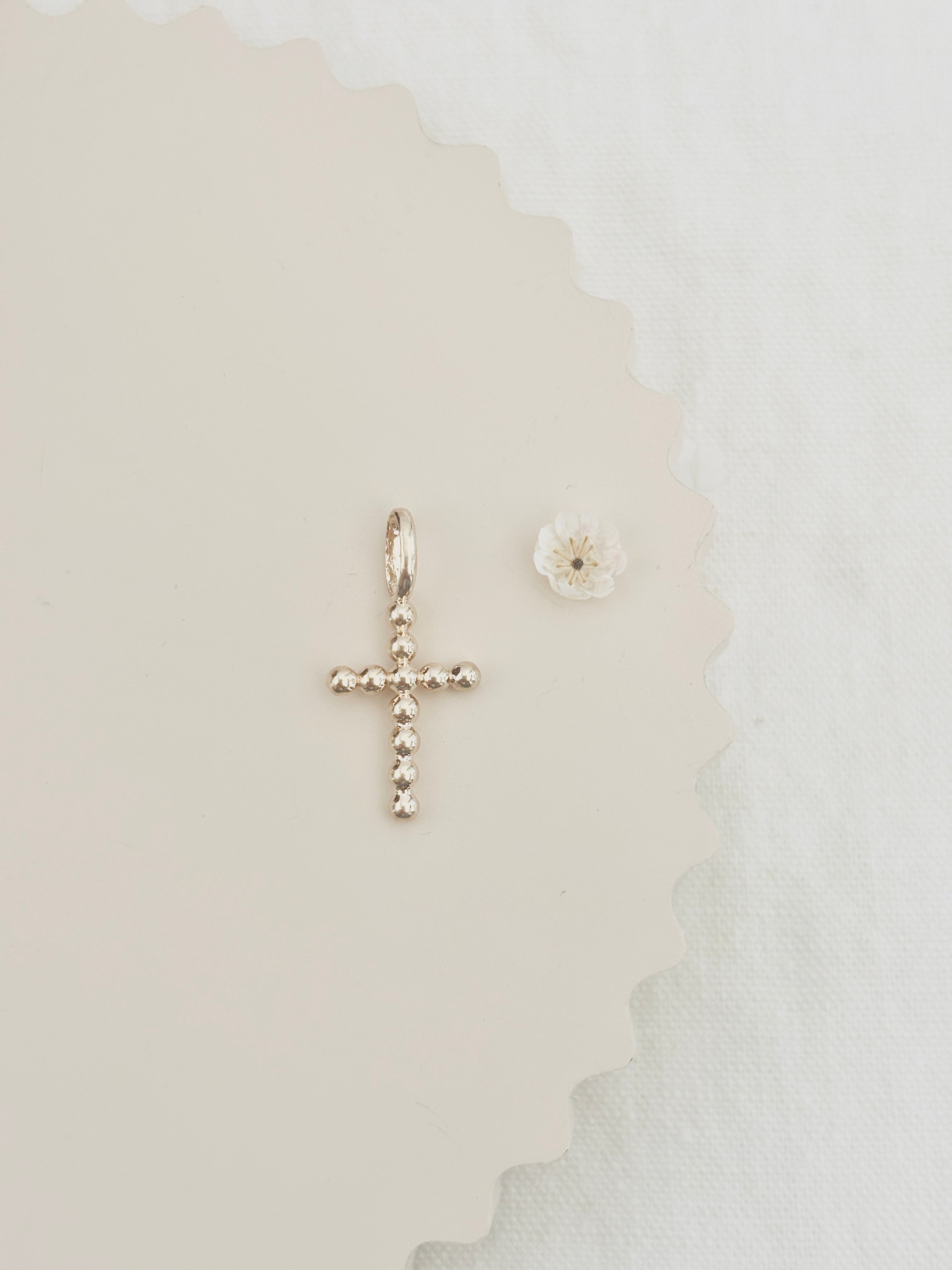 Pendentif Croix Boules Zoé Plaqué Or