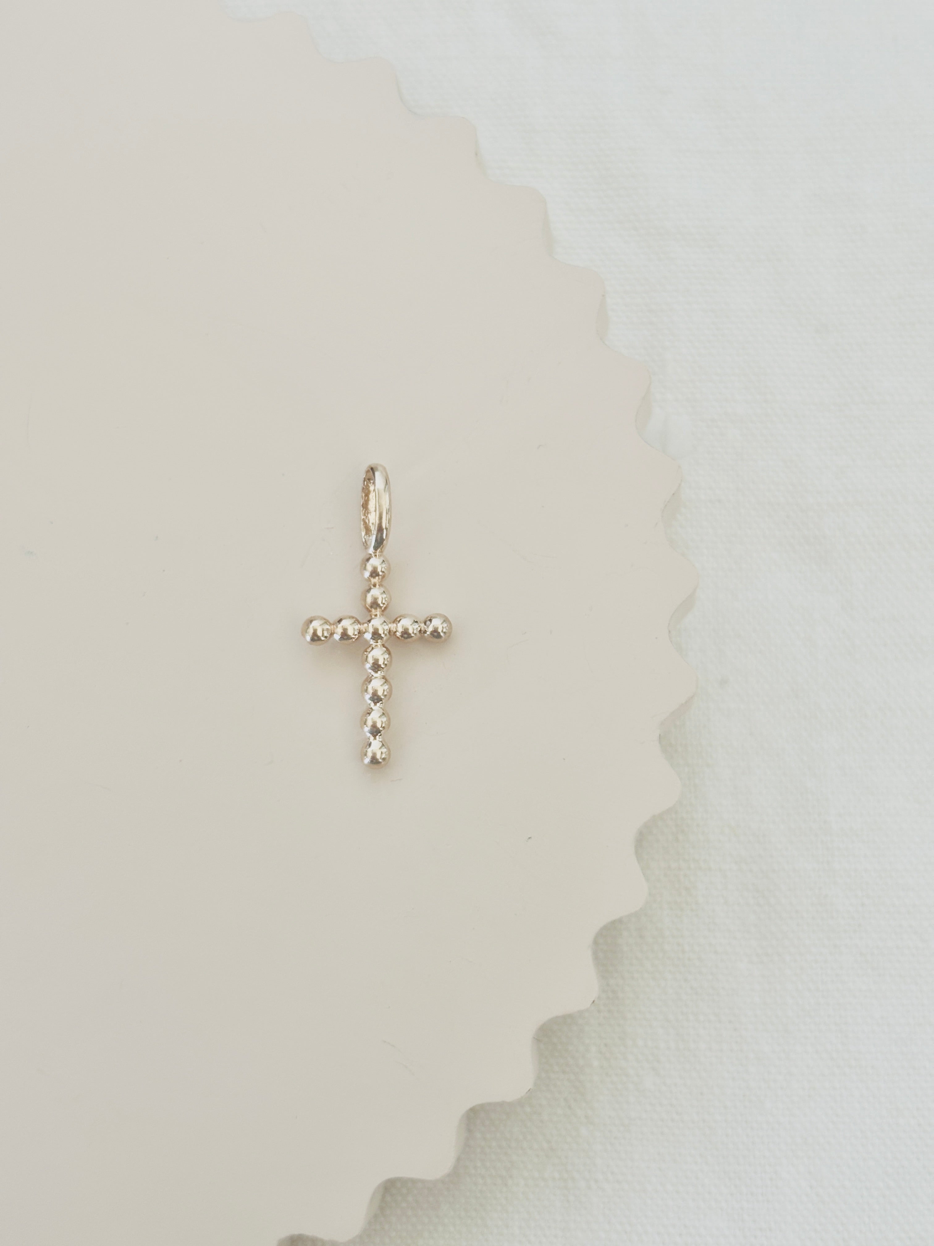 Pendentif Croix Boules Zoé Plaqué Or