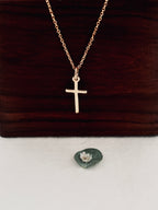 Pendentif Croix Fine Célie Plaqué Or