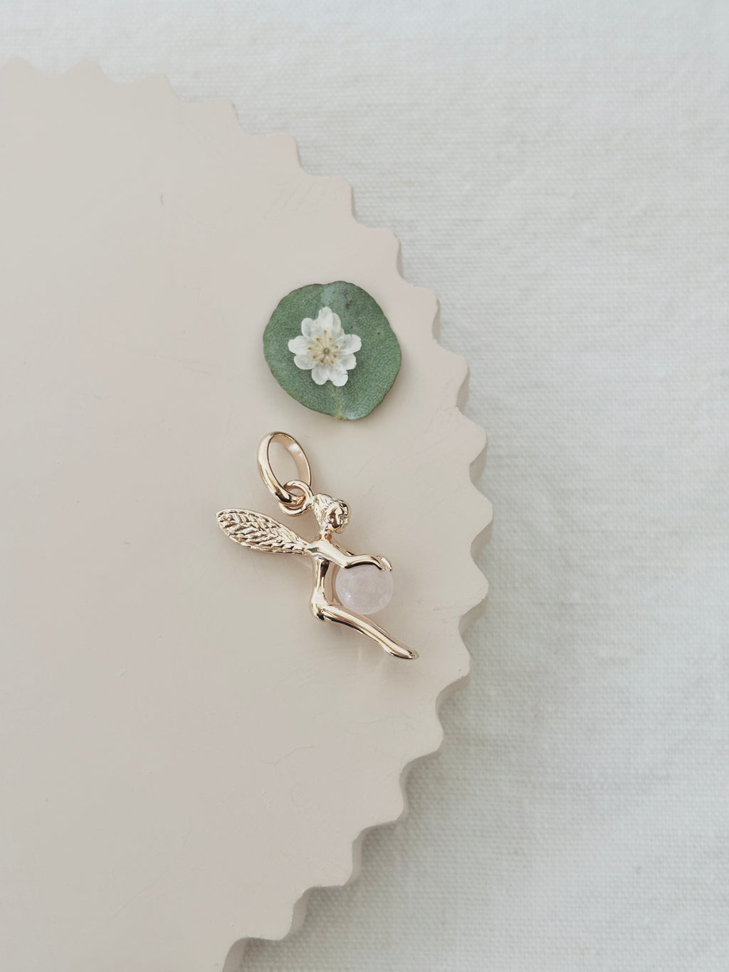 Pendentif Fée Quartz Rose Chloé Plaqué Or