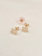 * Boucles d'Oreilles Puces Kitty Plaqué Or
