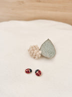 Boucles d'Oreilles Puces Coccinelle Adèle Plaqué Or