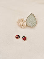 Boucles d'Oreilles Puces Coccinelle Adèle Plaqué Or