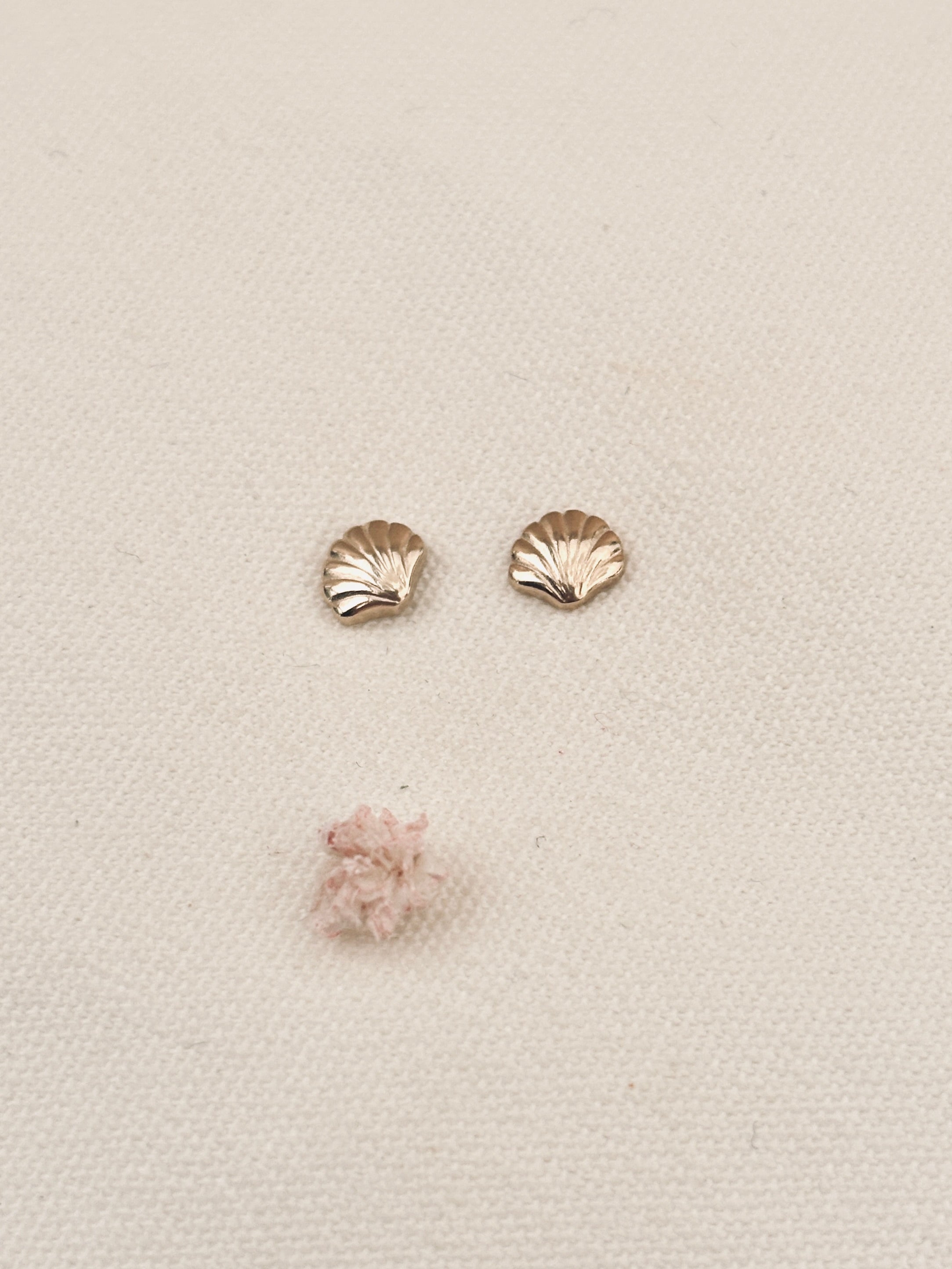 Boucles d'Oreilles Puces Coquillage Colette Plaqué Or