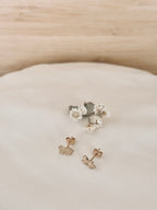 Boucles d'Oreilles Puces Double coeur Noémie Plaqué Or