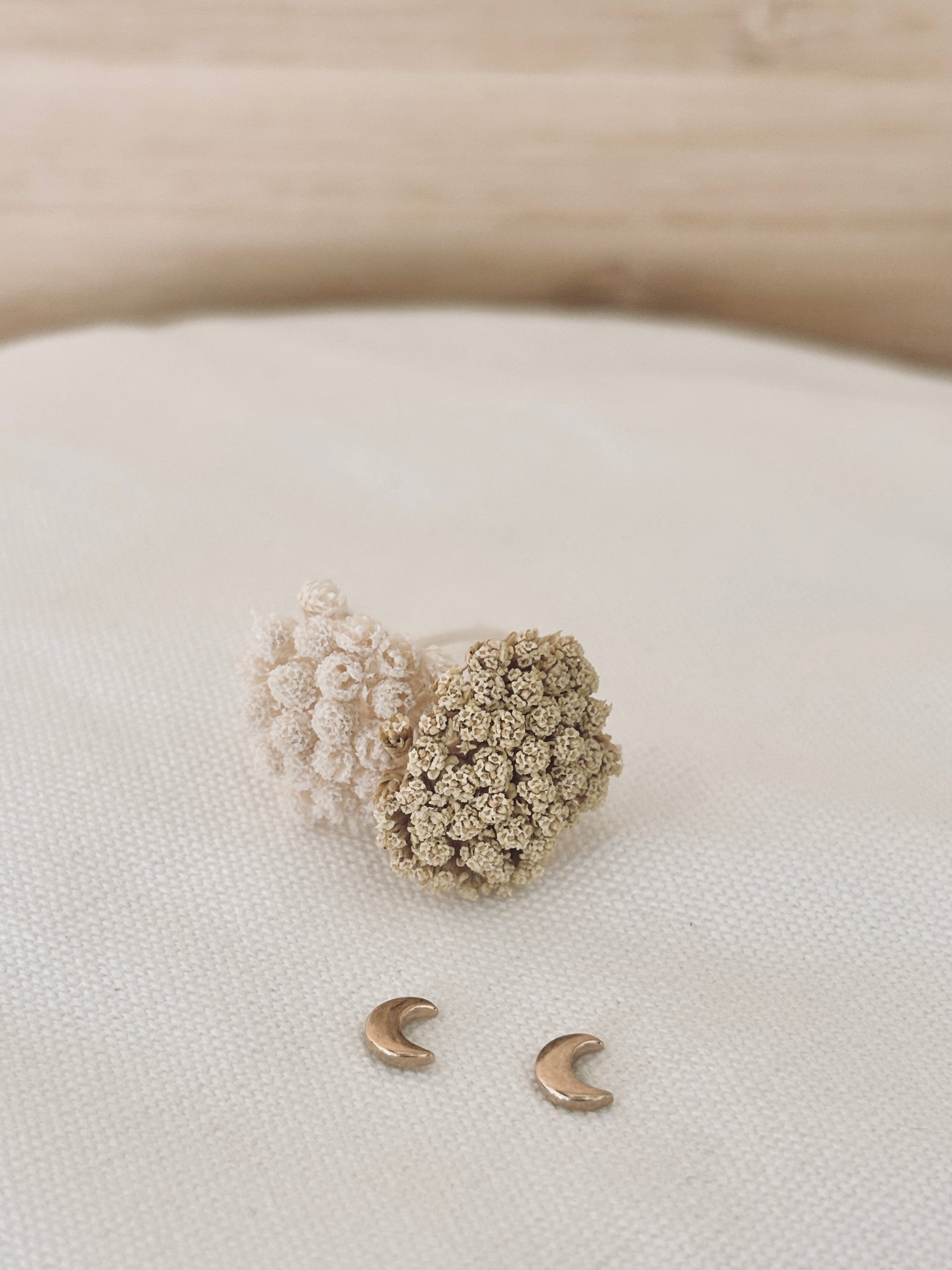Boucles d'Oreilles Puces Lune Anaïs Plaqué Or