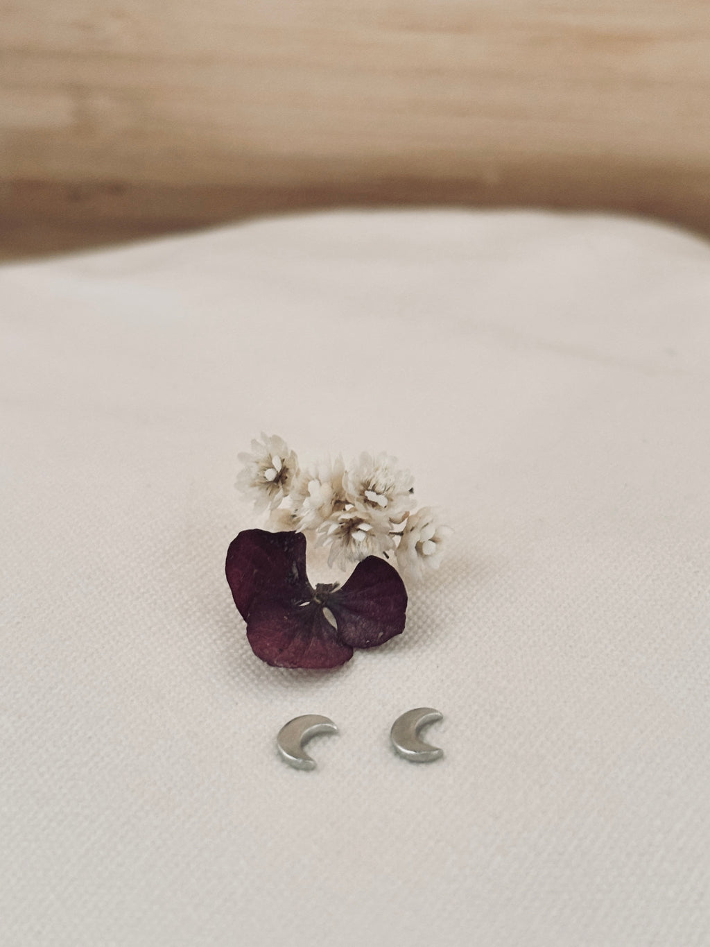 Boucles d'Oreilles Puces Lune Anaïs Argent
