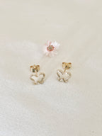 Boucles d'Oreilles Puces Papillon Ajouré Suzon Plaqué Or