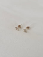 Boucles d'Oreilles Puces Fleurs Flora Plaqué Or