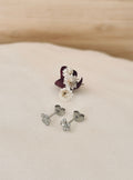 Boucles d'Oreilles Puces Fleurs Flora Argent