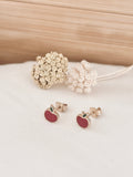 Boucles d'Oreilles Puces Pomme Zélie Plaqué Or
