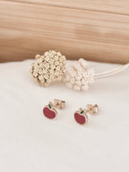 Boucles d'Oreilles Puces Pomme Zélie Plaqué Or