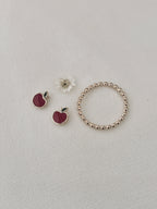 Boucles d'Oreilles Puces Pomme Zélie Plaqué Or