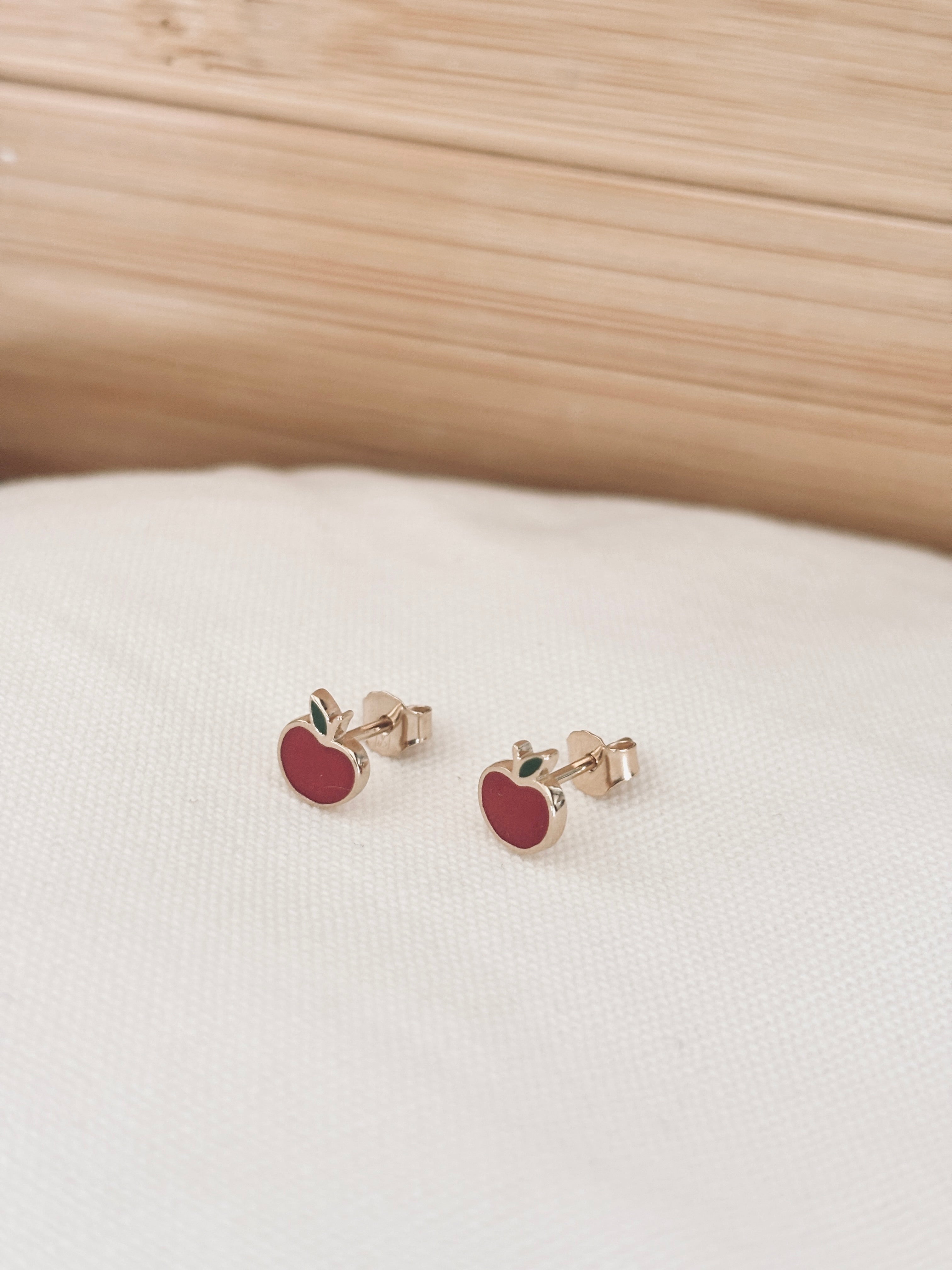 Boucles d'Oreilles Puces Pomme Zélie Plaqué Or