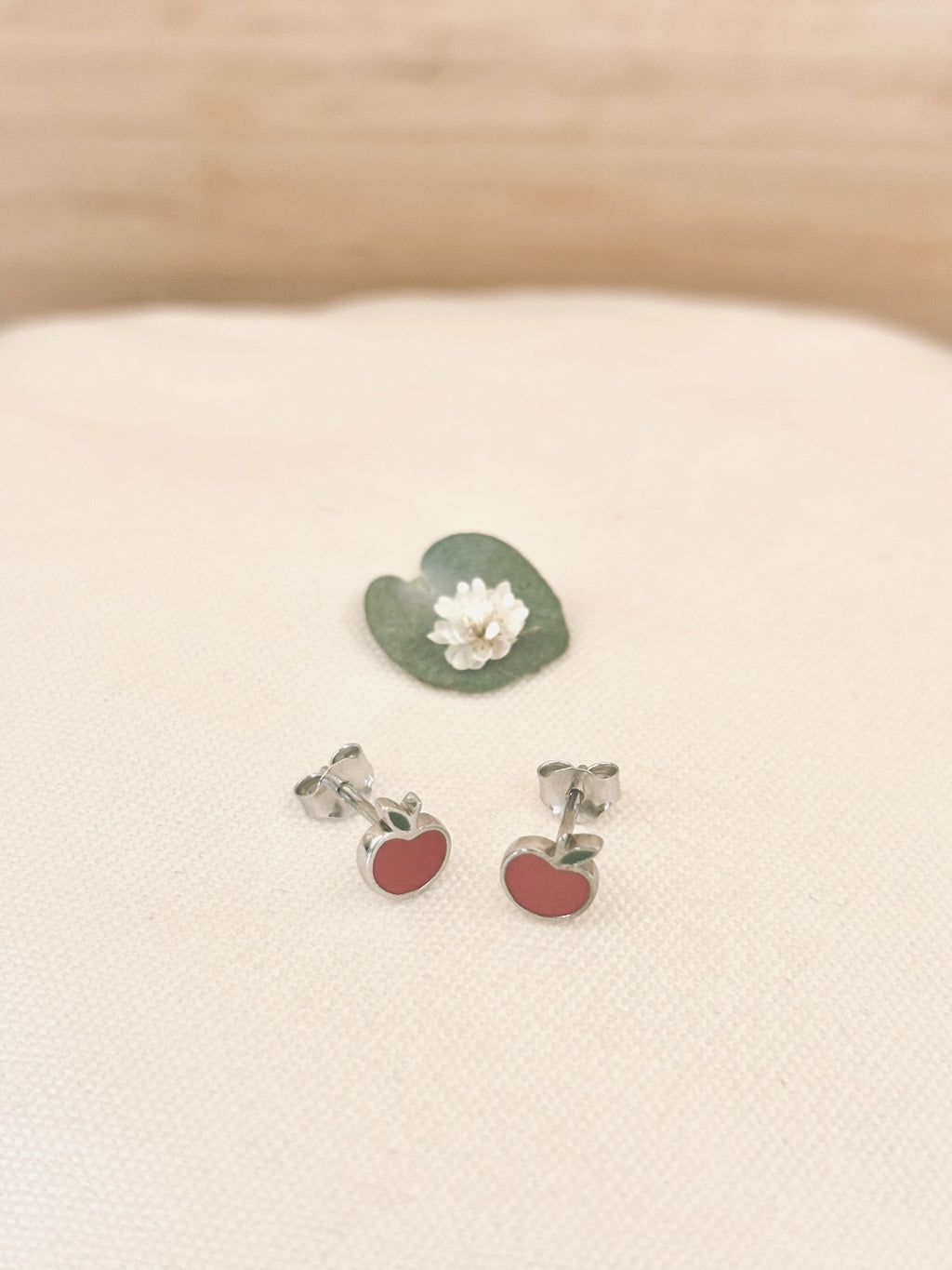 Boucles d'Oreilles Puces Pomme Zélie Argent
