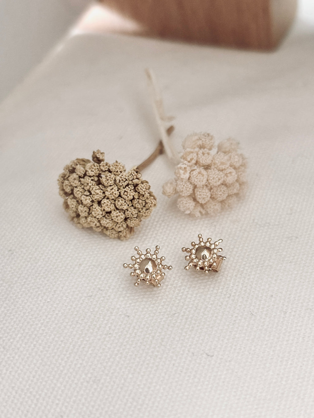 Boucles d'Oreilles Puces Soleil Solyne Plaqué Or