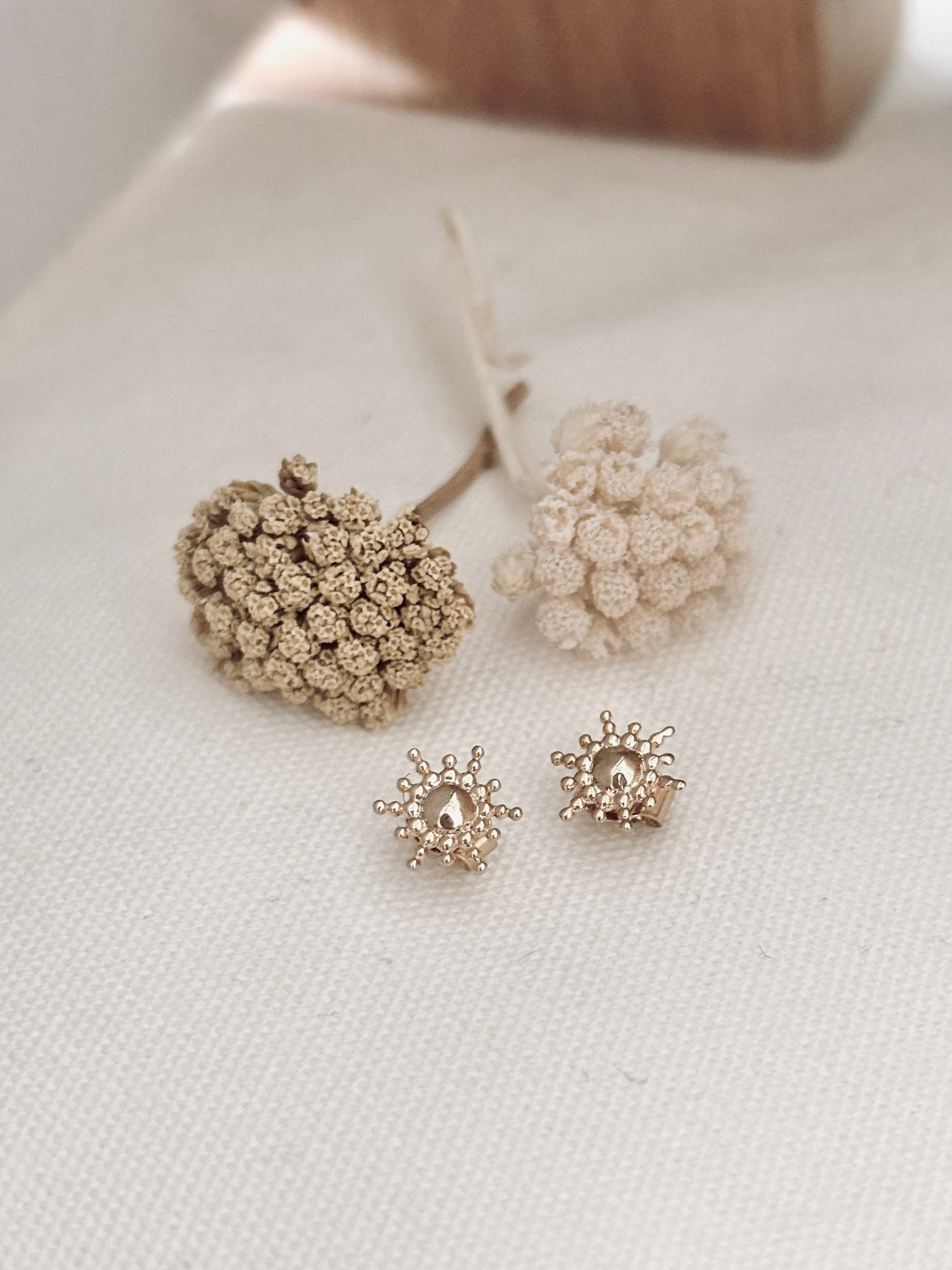 Boucles d'Oreilles Puces Soleil Solyne Plaqué Or