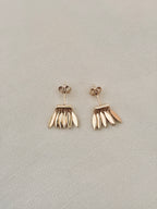 Boucles d'Oreilles Puces Feuilles Iris Plaqué Or