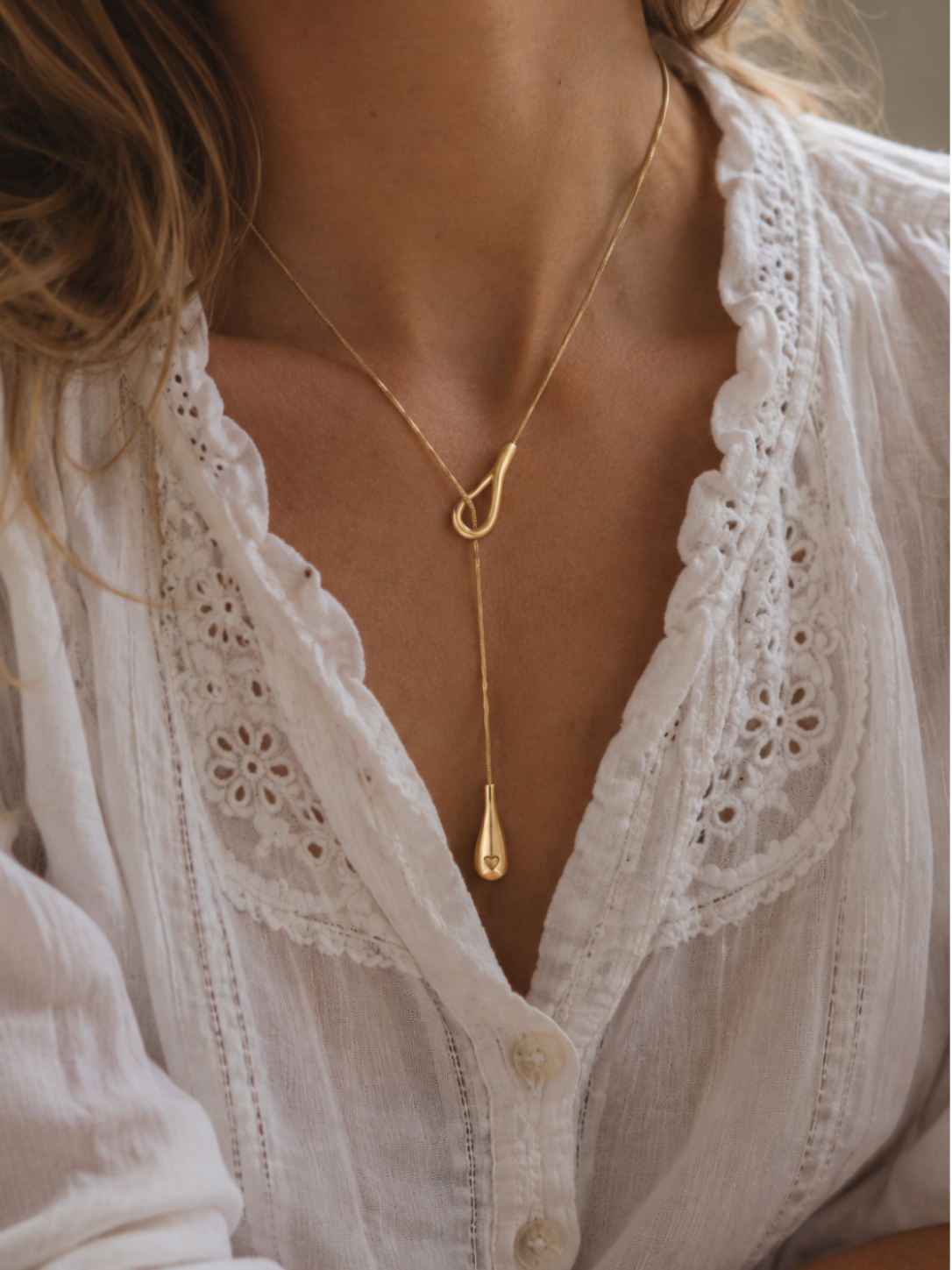 * Collier Sautoir Goutte Joy Acier PVD