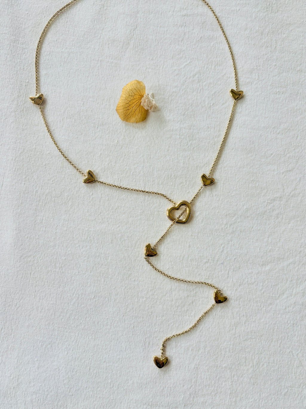 Collier Sautoir Cœurs Sasha Acier PVD