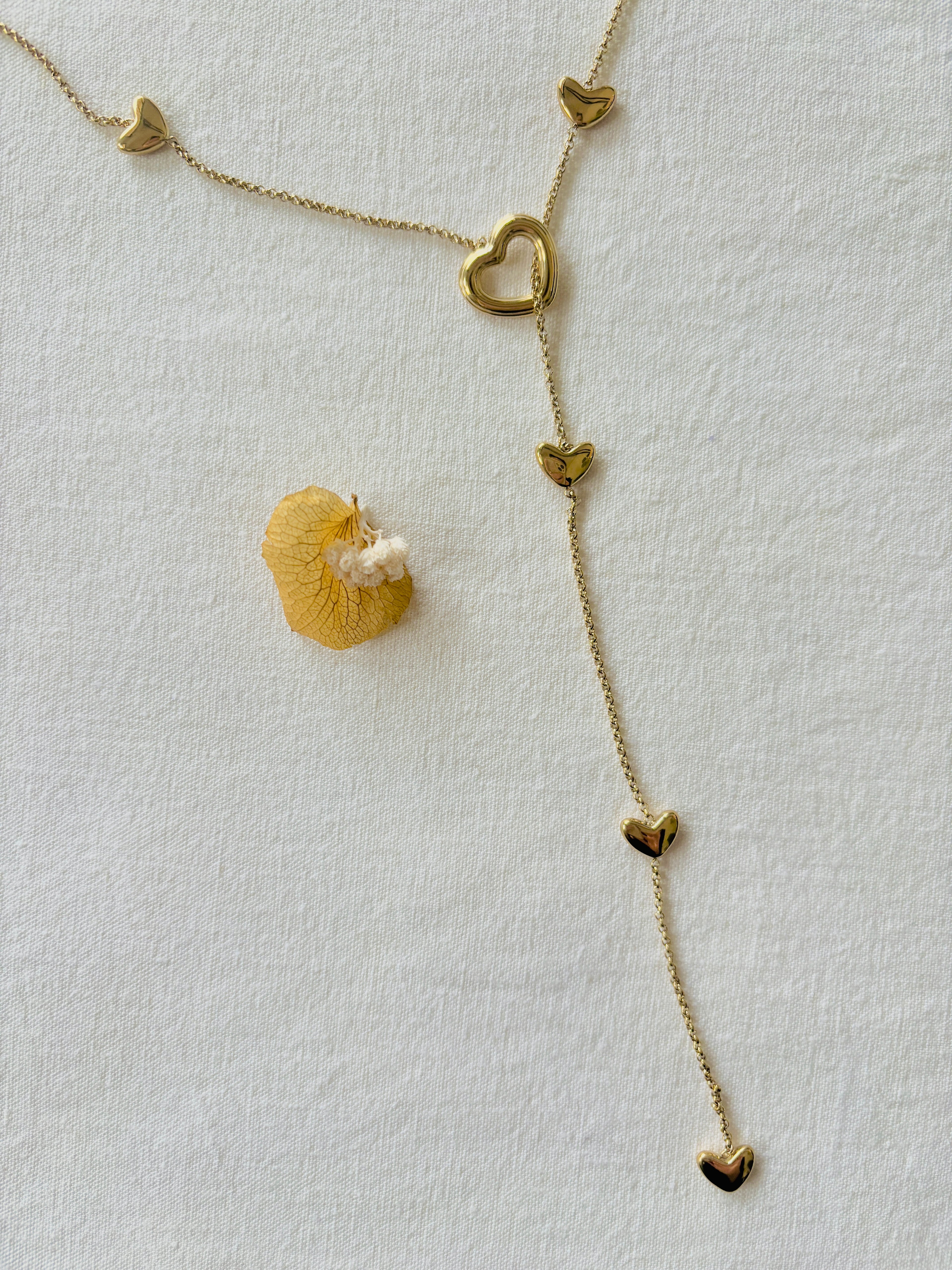Collier Sautoir Cœurs Sasha Acier PVD